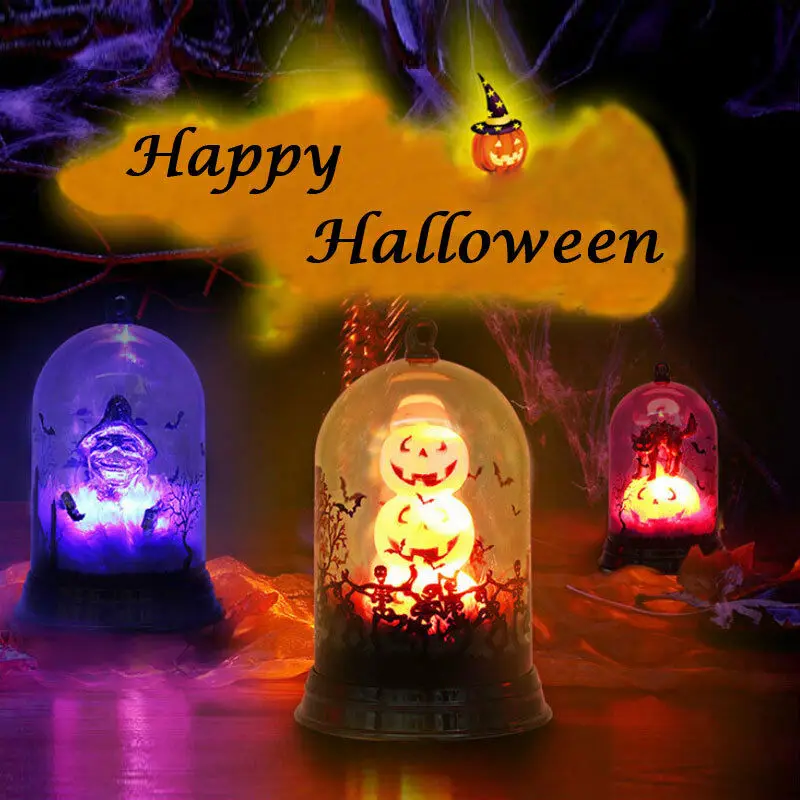 Вечерние или праздничные страшные тыквенные лампы для Хэллоуина, светящийся звуковой светильник в виде скелета, страшный подарок