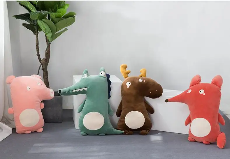 45cm cute dinosaur plush animal panda pig lion fox plush toy Toys For Children Girl Pillow Birthday Gifts