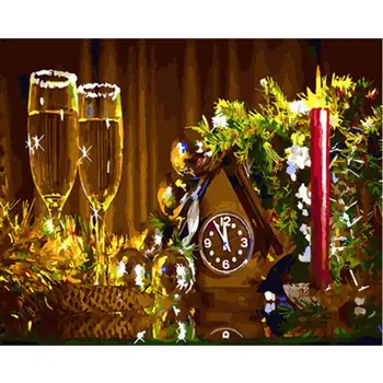 

Candlelight Dinner Paint by Number Kits 16 x 20 inch Canvas DIY O il Painting