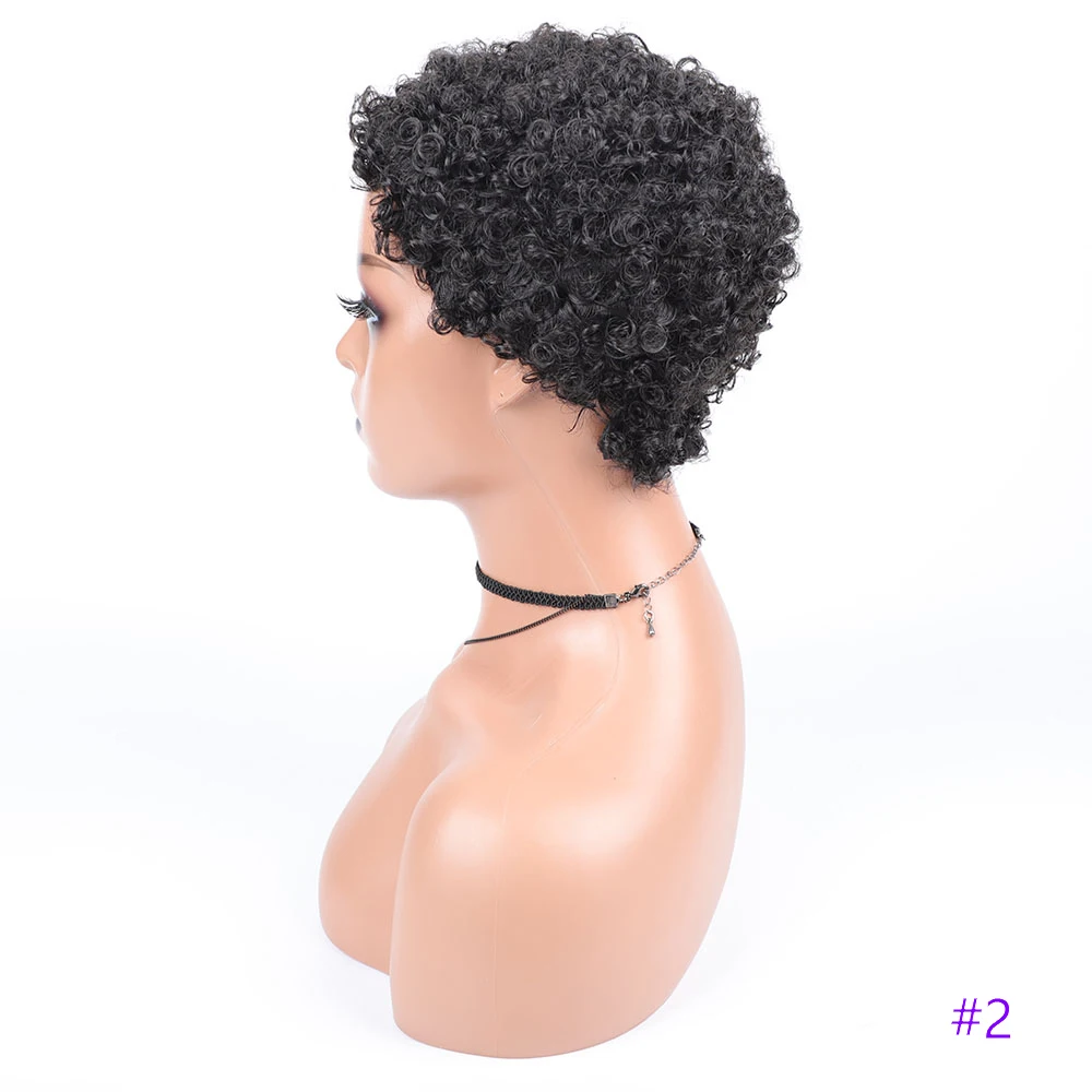 perucas de cabelo encaracolado curto para mulheres negras curto penteados pixie corte perucas com cabelo fino preto castanho loiro perucas de cabelo