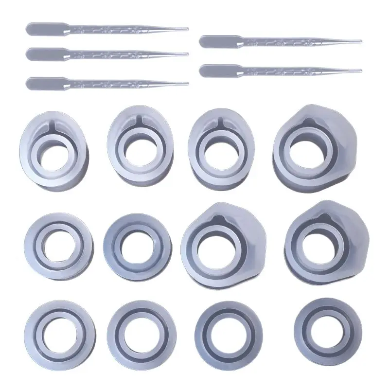 

1 Set Epoxy Resin Kit Silicone Mold Ring Molds 3 Sizes Dropper DIY Jewelry Rings 16/16.6/17mm Handmade Gifts Accessories Casting