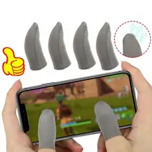 Mobile Game Finger Sleeve Silver Fiber Ultra-Thin Breathable Touch Screen Sleeves For PUBG COD Gaming Controller For IOS Android