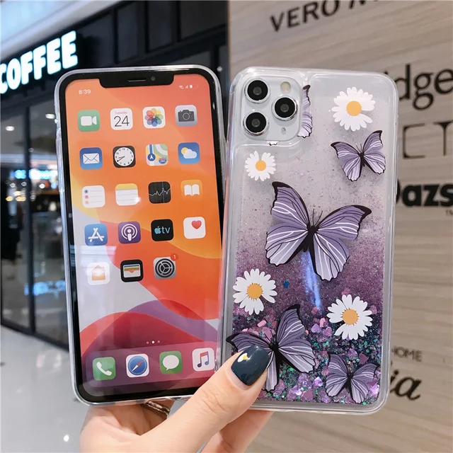 Butterfly Quicksand Liquid Soft iPhone Cases