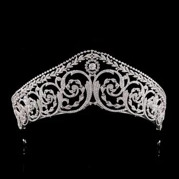 

Zircon Tiaras and Crowns Evening Dress Cubic Zirconia Diadem Women Headband For Brides Wedding Hair Accessories Bridal Jewelry