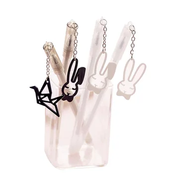 

Cute Pendant Gel Pen Kawaii Thousand Paper Cranes Rabbit Lovers Student 0.38mm Writing Signing Neutral Pen Korean Stationery