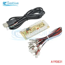 Encodeur USB pour borne d'arcade à 2 broches avec câble et bouton poussoir, 1 ensemble, Module de commande pour Circuit à bascule, Joystick