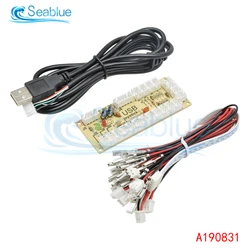1Set Zero Delay Arcade USB Encoder PC to Joystick Arcade Rocker Circuit Board Control Module For MAME 2Pin W/ Cable Push Button