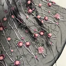 GLace 1 м/лот 3D растение шифон цветок перспективная сетка ткань для платья свадебные фоновые декорации TX1347