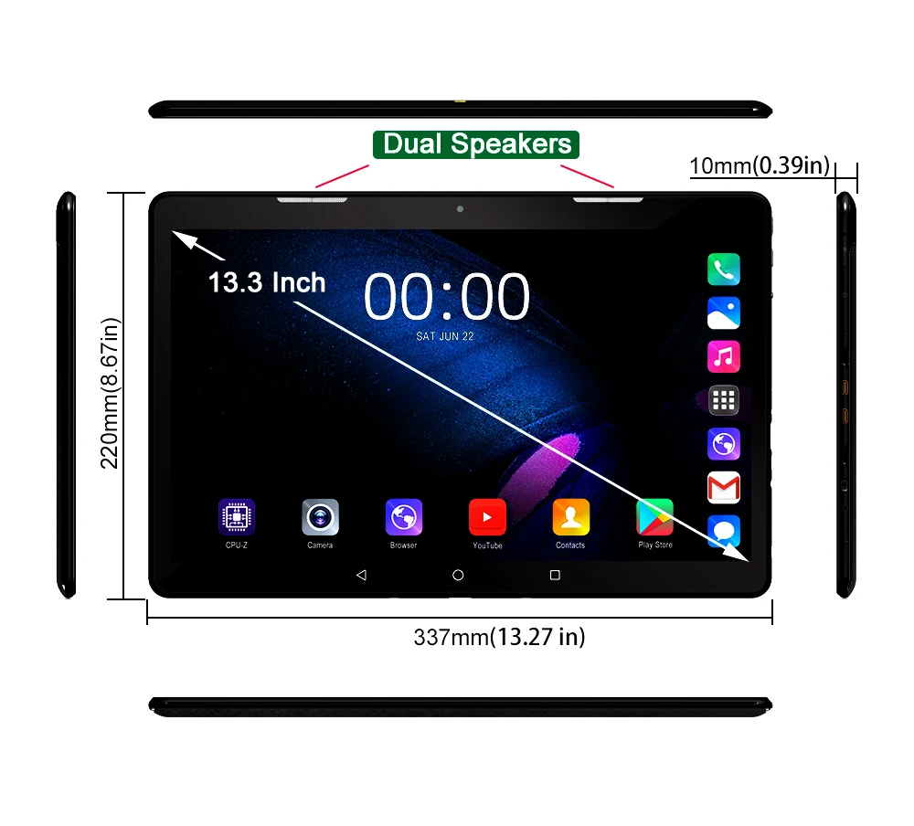2020 new 13.3 inch 4G lte tablet pc 1920*1080 IPS Big screen android 7.0 ram 3gb rom 64gb 2.4G/5G W