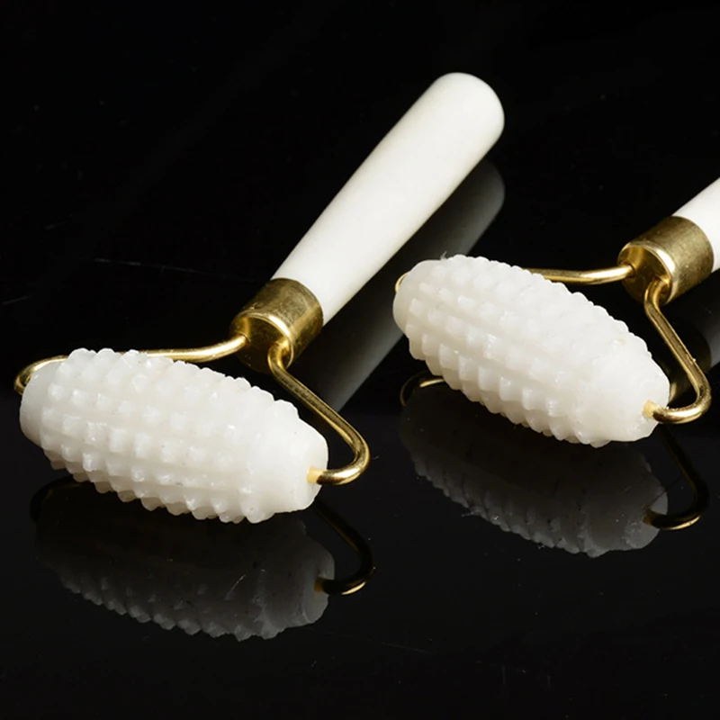 1PC White Jade Roller Natural Facial Beauty Massage Tool Eye Face Neck Elliptical Massager Skin Care Face Lift Tools