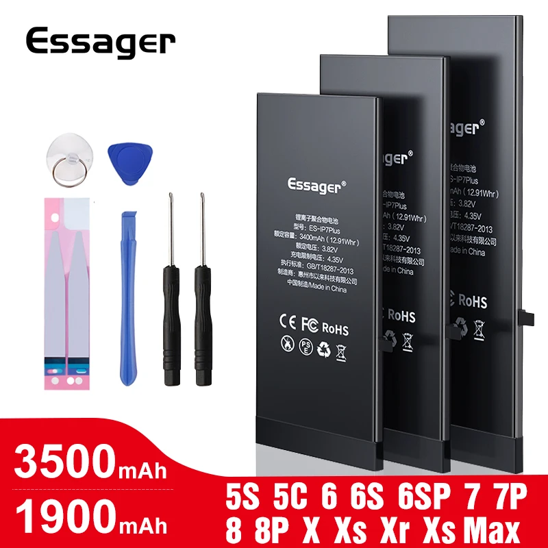 

Essager Battery For iPhone 6 6S 5S 5C 7 8 Plus X Xs Max Xr 6Plus Original High Capacity Bateria Replacement Batterie For iPhone6
