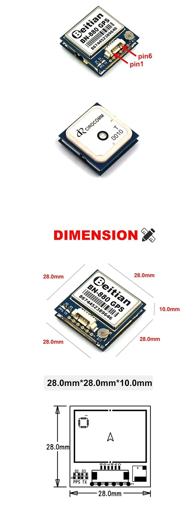 10 шт. BN-880 PIX4 БПЛА управление полетом ГЛОНАСС двойной режим gps модуль APM HMC5883 магнитный компас геомагнитный