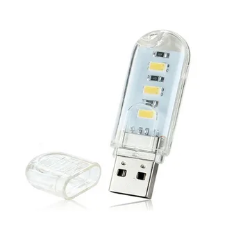

Portable Keychain Mini USB light 3 LEDs Night Light 5730 SMD Reading Led Lamp Book Bulb For Notebook Power Bank Computer Laptop