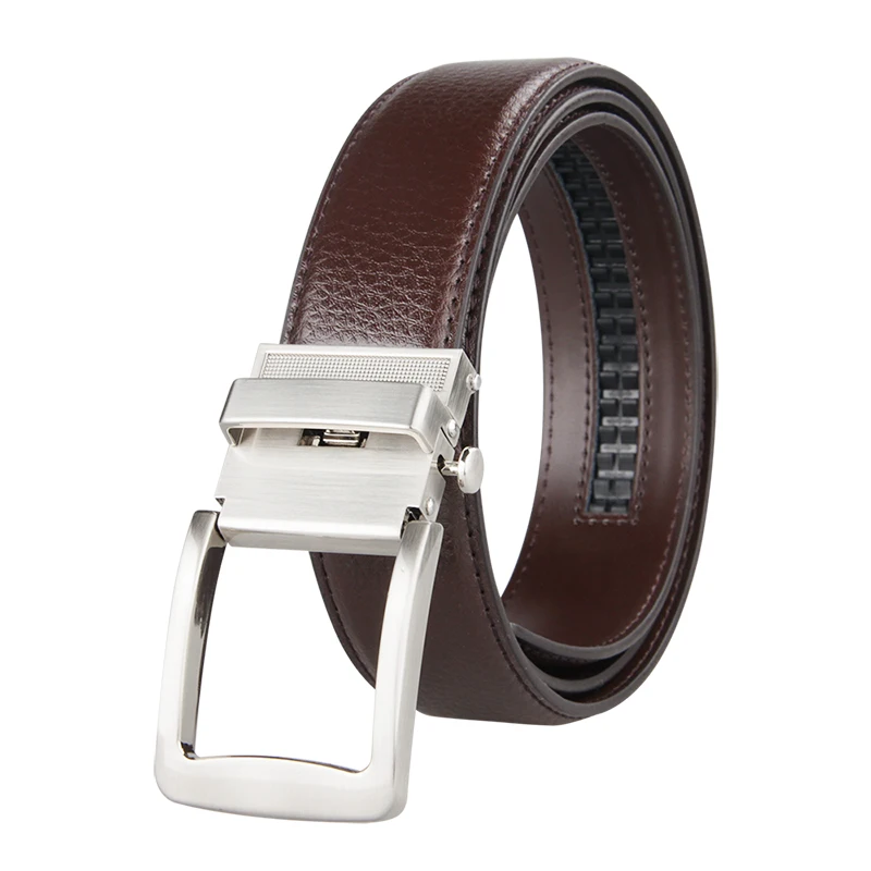 

Men's High quality Automatic buckle Belt Alloy buckle Durable Artificial Leather Bark texture Business Jeans Belt