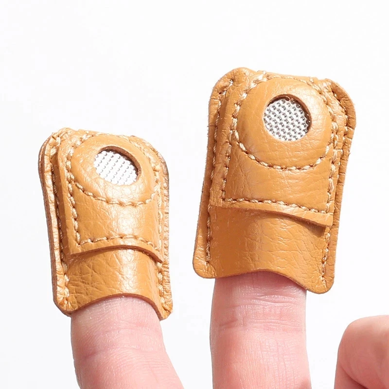 DIY Leather Thimble Leather Quilting Hand Sewing Finger Cover Coin Thimble  Needles Craft Finger Protector M