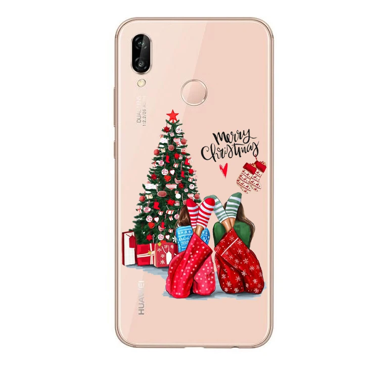 TPU Мультяшный Рождественский чехол для huawei P30 Lite P30Pro Санта Клаус мягкий телефон чехол для huawei P10 P20 Lite P20Pro mate 10 20Pro чехол - Цвет: TPU