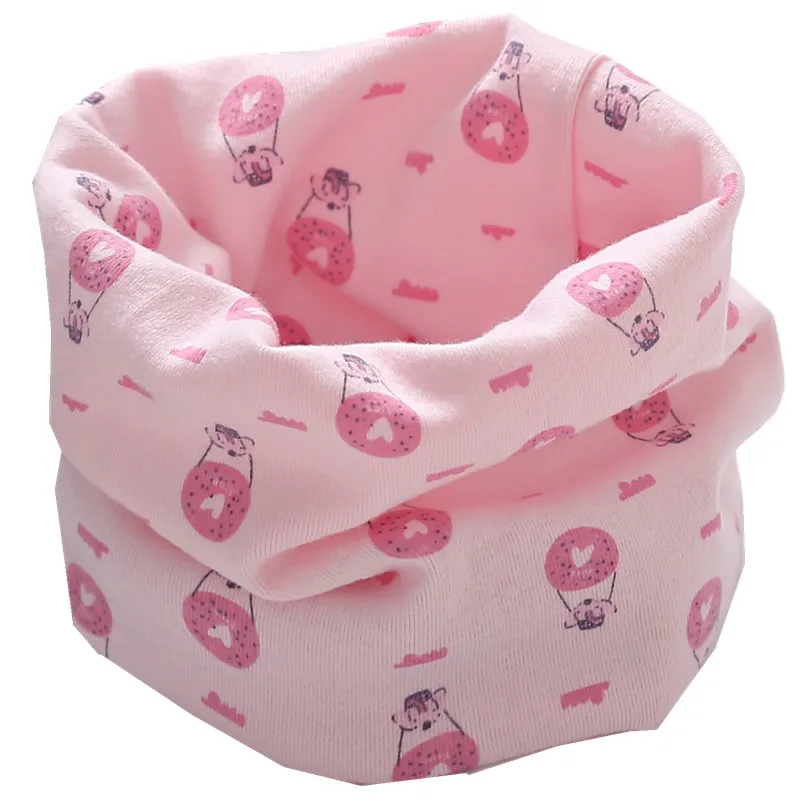 pink animal LIHFSI/1 шт., хлопок, теплый шарф для девочек, зимние детские шарфы, воротники для мальчиков и девочек, шарф с круглым вырезом для девочек, милые детские воротники - Цвет: pink animal