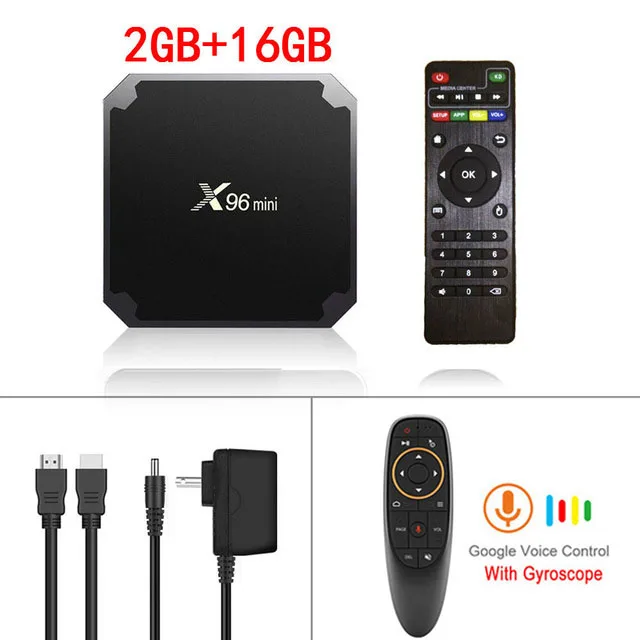2GB 16GB G10G X96 Мини Смарт Android ТВ коробка Amlogic S905W Четырехъядерный 4K медиаплеер 2,4 ГГц WiFi медиаплеер X96mini Android 7,1 телеприставка - Цвет: 2GB 16GB G10G