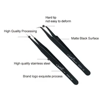 NATUHANA Anti-static Straight Eyelash Extension Tweezers Industrial Precision Curved Straight Lash Eyebrow Tweezers Makeup Tool 2