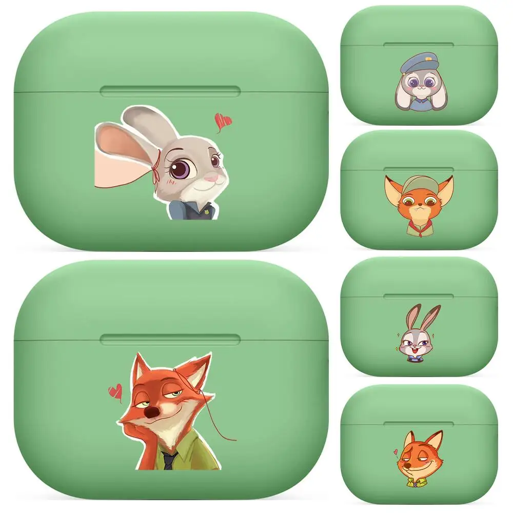 

Disney Zootropolis For Airpods pro 3 case Protective Bluetooth Wireless Earphone Cover Air Pods airpod case air pod cases green