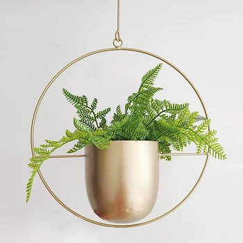 

Creative Iron Hanging Flower Pot Wall Mount Hanging Basket Hanging Green Succulent Decorative Basket Swinging Flower Plant Pot R