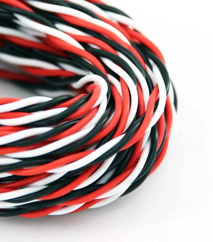 22awg Futaba 5M 5 м 16 футов 22AWG 26awg 30/60 Core 3 way Twist Servo удлинитель JR Futaba витой провод свинец для RC аксессуары для самолетов - Color: 22awg Futaba 5M
