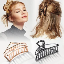 Для женщин девочек геометрический заколки для волос заколки-крабы для волос Краб для волос Луна Форма заколка для волос когти одноцветное Цвет аксессуары шпилька Большой/мини Размеры
