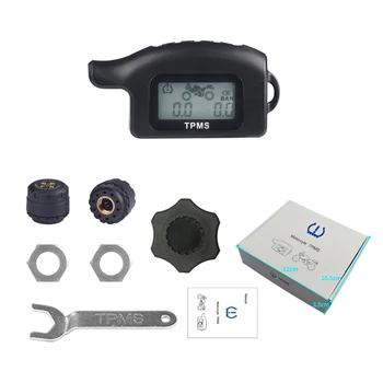 

Motorcycle Tire Pressure Monitoring System with 2 External Sensor Universal Waterproof Cordless TPMS For Motorcycle Car