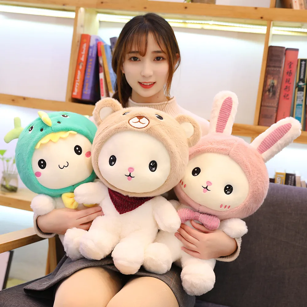 Nice Huggable 1pc 25 60cm Super Kawaii Rabbit Plush Toys Cute Shark Bear Stuffed Soft Accompany 2