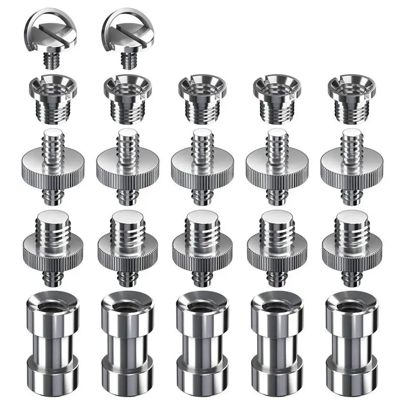 

22 Pcs Tripod Screw Adapter Converter Ring Screw Pack(1/4 male to 1/4 male, 1/4 male to 3/8 male,1/4 female to 3/8 male,1/4 fema