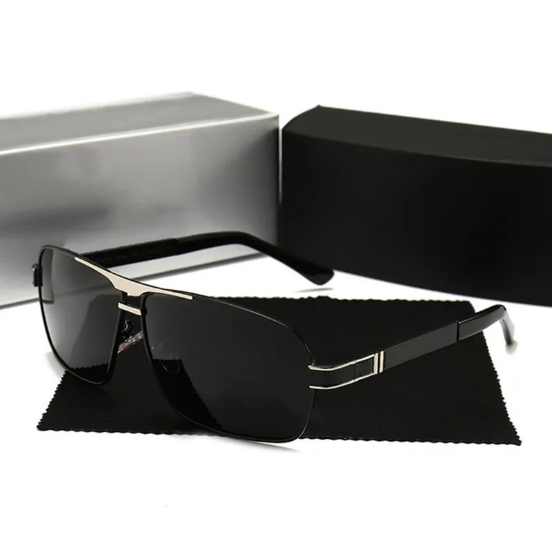 Лидер продаж, модные мужские Поляризованные брендовые солнцезащитные очки Mercede с логотипом, очки lentes de sol mujer, очки для вождения, Oculos De Sol 722 - Цвет линз: black