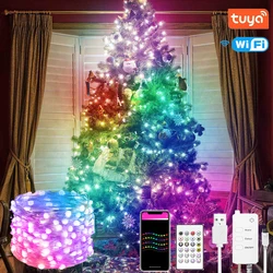 Guirlande lumineuse connectée Tuya, 20M, wi fi/Bluetooth, RGB, LED, télécommande vocale, utilisée avec Alexa et Google Home 