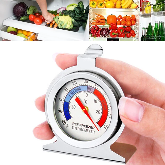 Analogue fridge-freezer thermometer