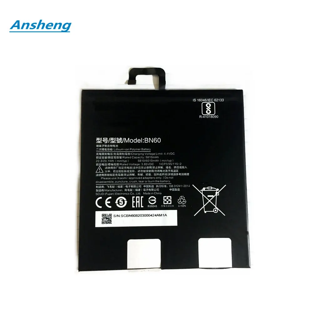 

High Quality 5810mAh BN60 battery for Xiaomi Pad 4 Mipad 4 Tablet PC