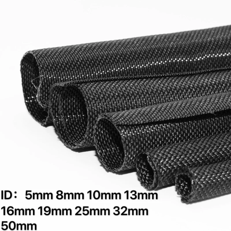 5mm BRAIDED SLEEVING POLYESTER 3 Meters EXPANDABLE BLACK BRAIDED FLEXIBLE CABLE SLEEVING