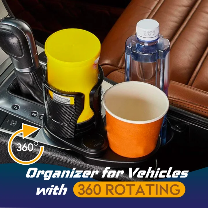 All Purpose Car Cup Holder And Organizer Carbon Fiber Adjustable Base Drink Bottle Rack Auto Accessoires