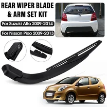 2x carro traseiro pára-brisas janela limpador braço e lâmina conjunto para suzuki alto 2009 - 2014 para nissan pixo 2009 2010 - 2013