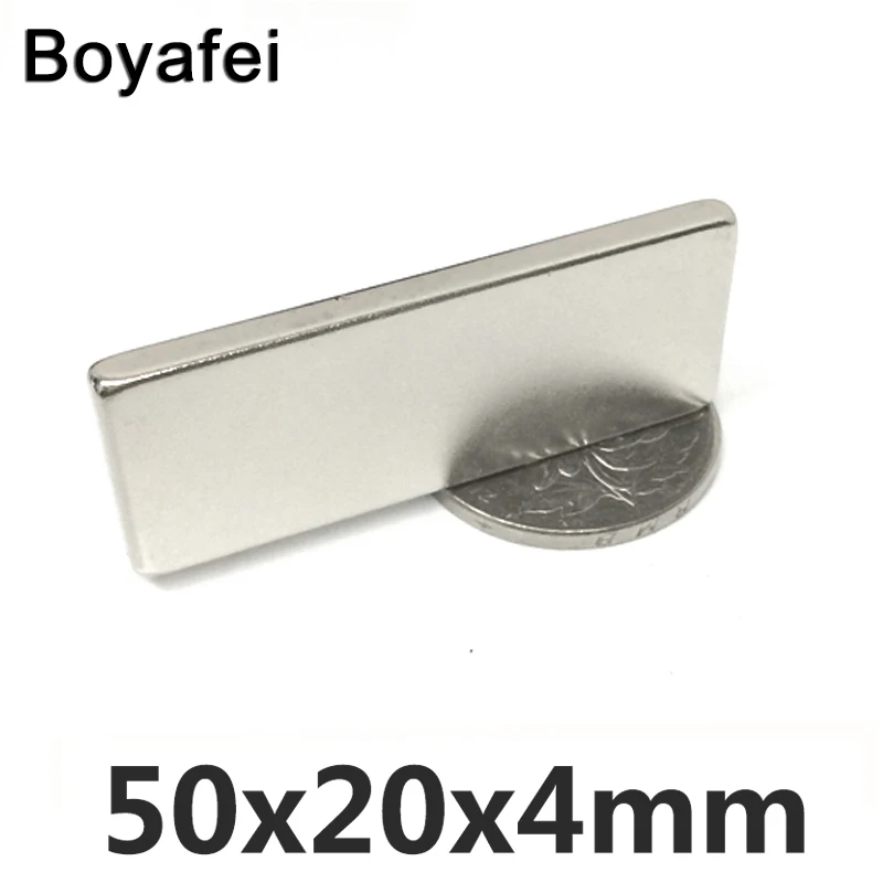 

20/40/60 pcs Magnets 50x20x4 mm Rare Earth Neodymium Bar Adhesive Super Rectangular Powerful Pull Force Fridge Door 50*20*4mm