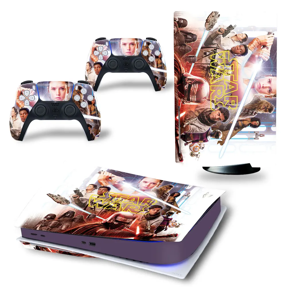 Marvel Star Wars PS5 Disk Skin Sticker Decal Cover for PlayStation 5 Console and 2 Controllers PS5 Disk Skin Sticker Vinyl 