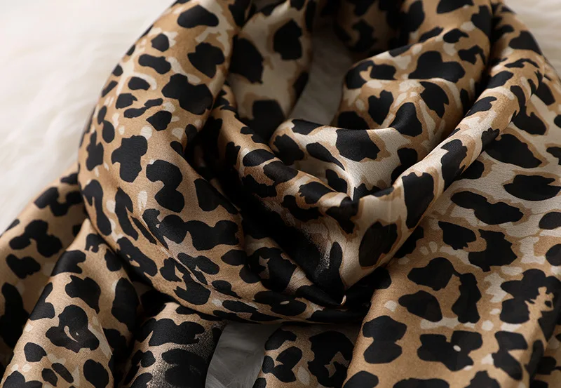 Женский летний модный Шелковый шарф с эффектом омбре, сексуальные леопардовые шали и палантины в горошек, бандана, Женский хиджаб, оголовье 180*90 см
