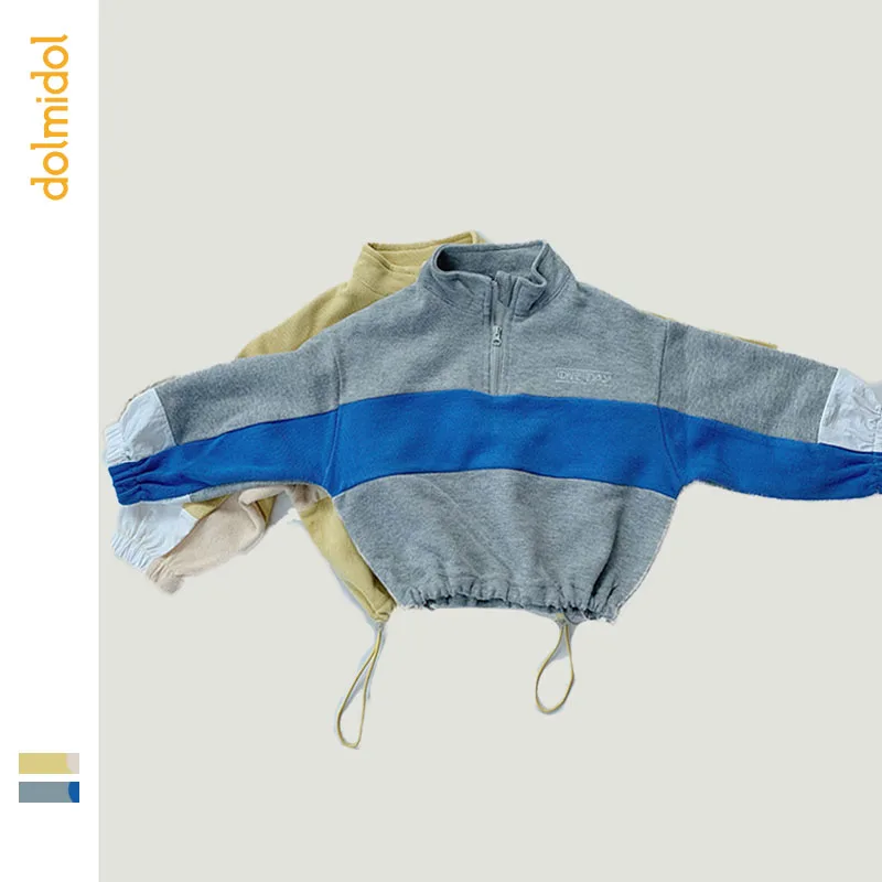 

Dolmidol 2019 HOTHOT Stand Collar Patchwork Sweatshirt For Baby Boys Children Fashion Kids Cotton Loose Casual Pullover Autumn