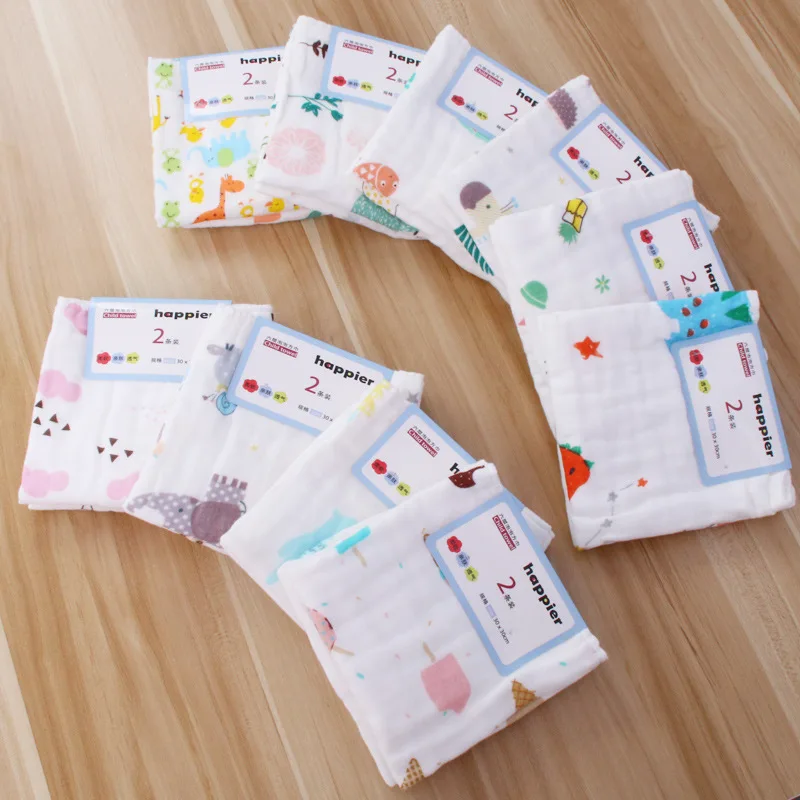  [Two Loaded] Six-layer High Density Pure Cotton Washing Gauze Kerchief Face Wash Small Tower CHILD'