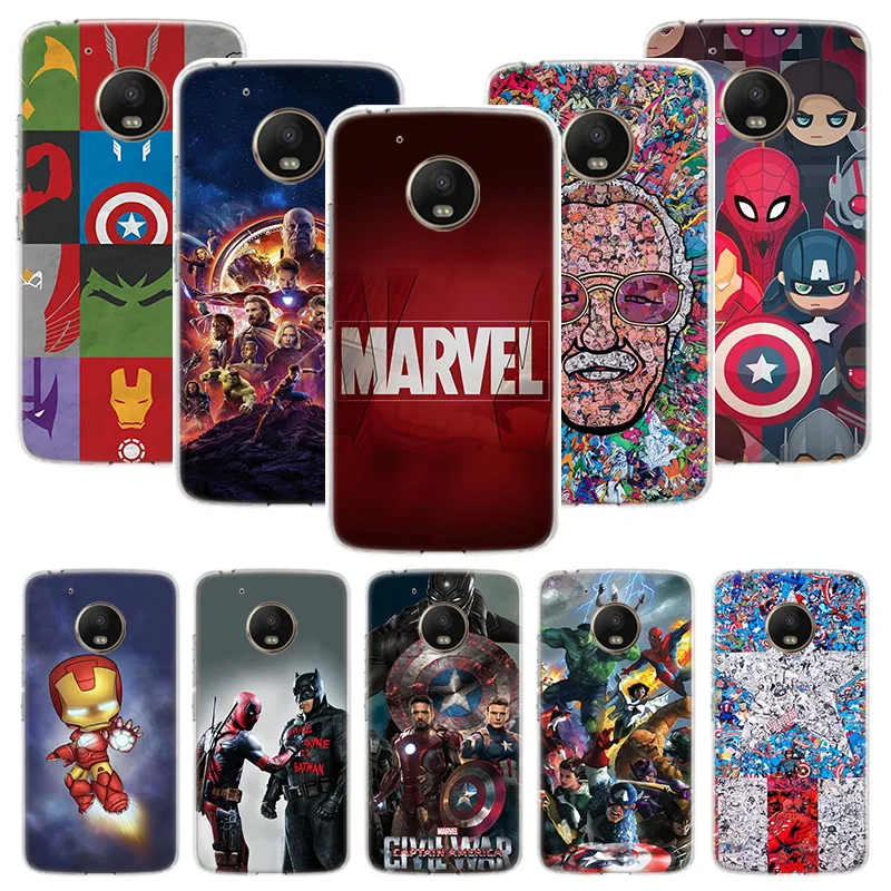

Deadpool Iron Man Marvel Avengers Case For Motorola Moto G7 G8 G6 G5S G5 E6 E5 E4 Plus G4 Play X4 One Power EU Customized Phone