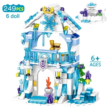 

249pcs Elsa`s Magical Ice Castle Snow World Series Set Build Blocks Bricks Toys Compatible with Girls Friends Gift