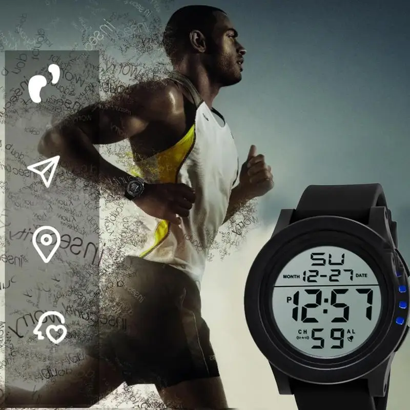 

2019 New Fashion Multifunction Sport Digital Military Army Watch Men High Quality 30m Waterproof Outdoor Clock relogio masculino