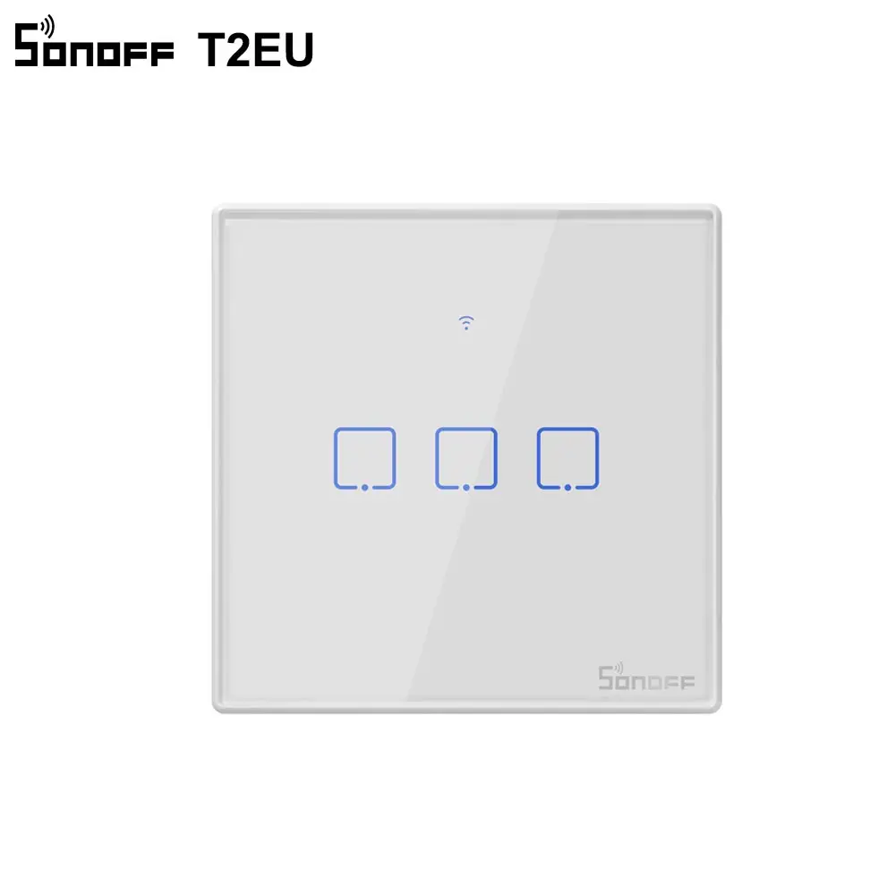 Sonoff T2 ЕС WiFi переключатель ЕС панель 433 МГц сенсорный/RF/APP/WiFi/беспроводной дистанционный светильник умный дом работает с Alexa Google