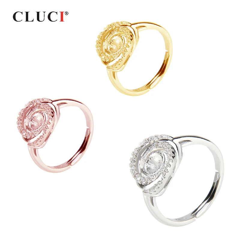 Серебряное блестящее женское кольцо CLUCI регулируемое с жемчугом SR2009SB | Украшения