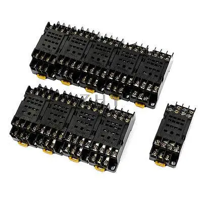 

10 Pcs PYF14A Type 14P 35mm DIN Rail Mount Relay Socket Base Stand for H3Y-4