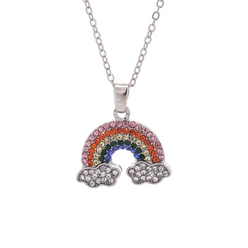 

JrSr 100% 925 Sterling silver Colorful Zircon Beauty Necklace 2020 Women fashion DIY Jewelry Valentine's Day gifts Free shipping