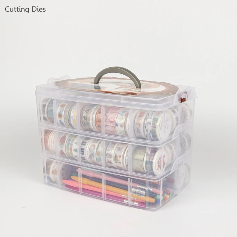 2019 большой прозрачный органайзер для хранения декоративной ленты наклейки